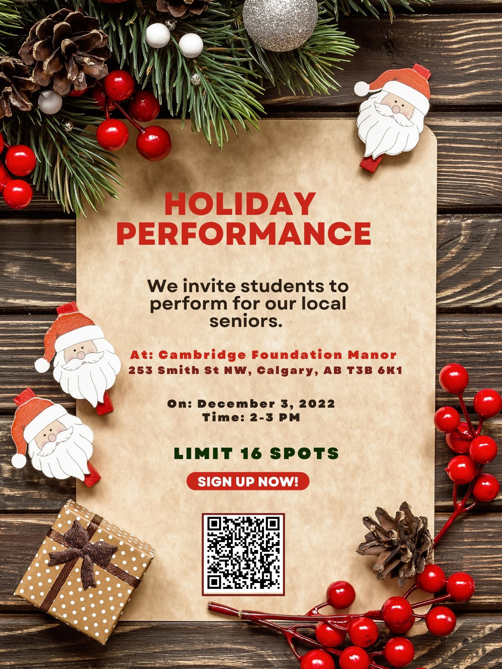Holiday Performance Poster Portrait
